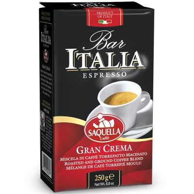 قهوه ایتالیا قرمز مدل گرن کرما ساکوئلا 250 گرمی وکیوم Italia